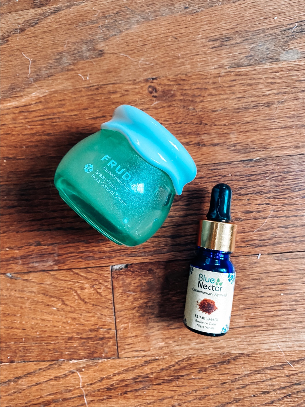 Image of Frudia moisturizing cream and Blue Nectar moisturizing oil.